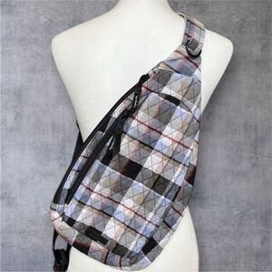 Vera Bradley Essential Sling Backpack Blue Perfectly Plaid Purse Bag Preppy